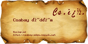 Csabay Ádám névjegykártya
